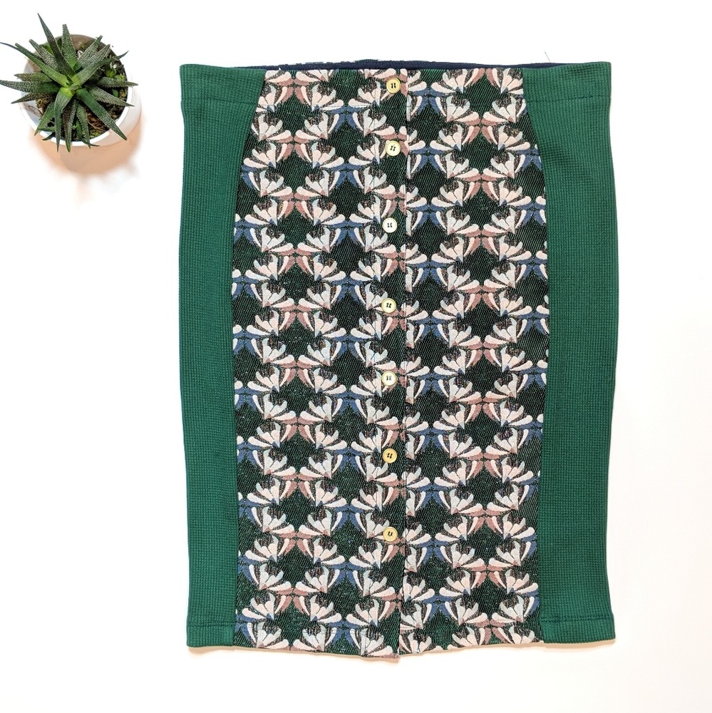 • anthro | dolan • embroidered pencil skirt - Picture 4 of 7